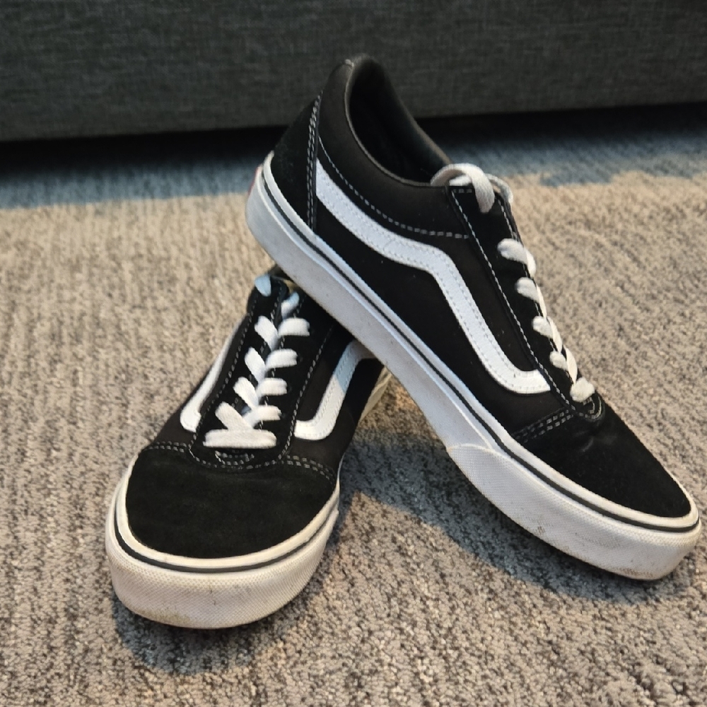 Vans Black and White Sneakers Worn 1x